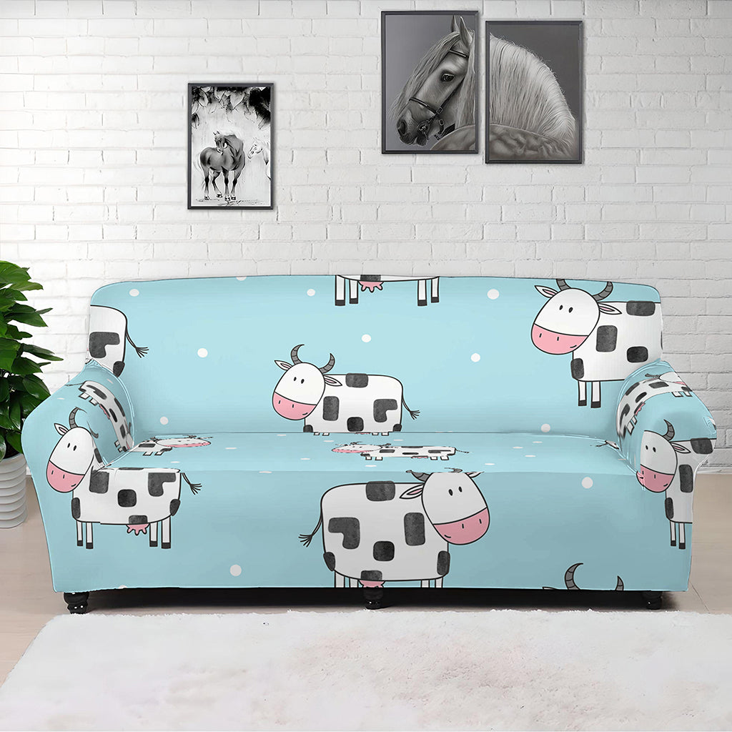 Doodle Cow Pattern Print Sofa Cover
