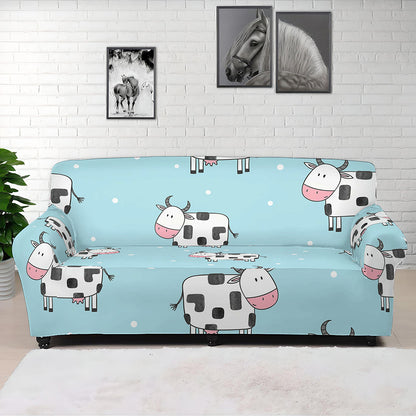 Doodle Cow Pattern Print Sofa Cover