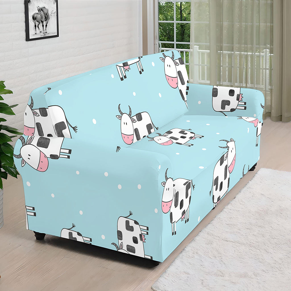 Doodle Cow Pattern Print Sofa Cover