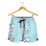 Doodle Cow Pattern Print Women's Shorts