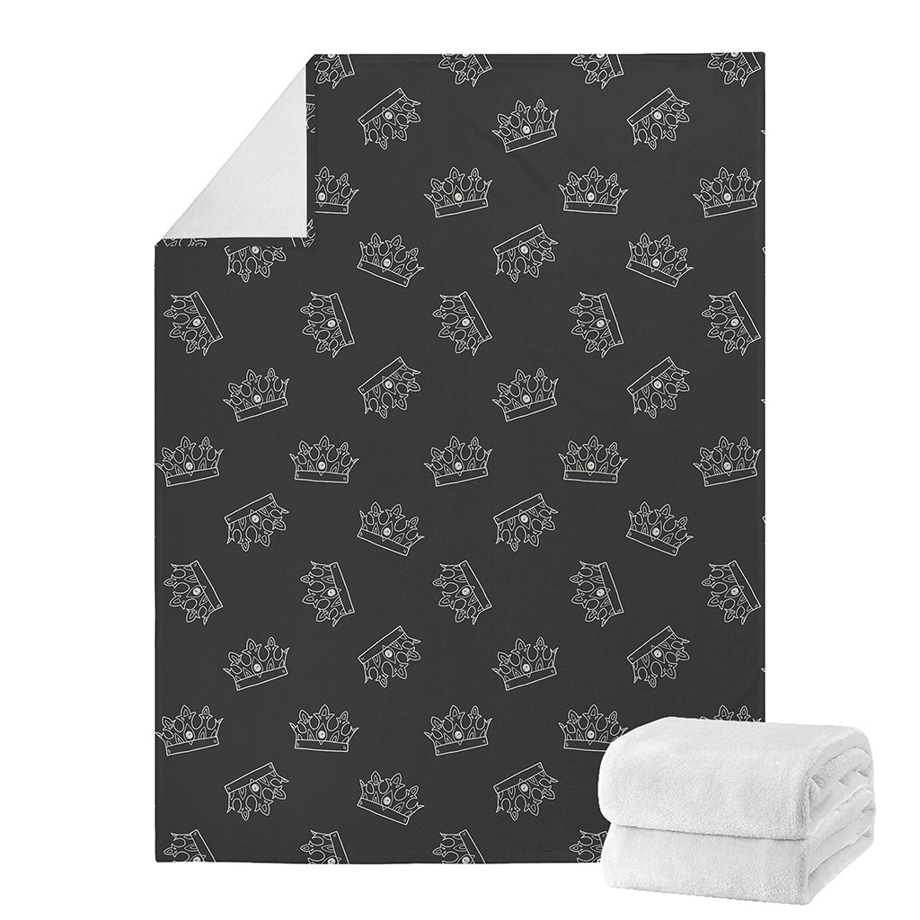 Doodle Crown Pattern Print Blanket