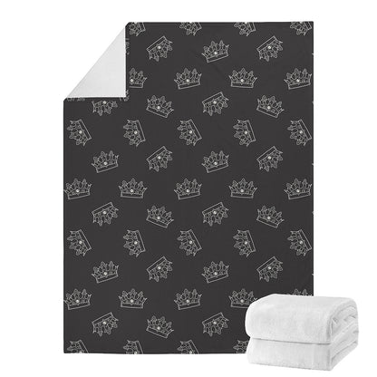 Doodle Crown Pattern Print Blanket
