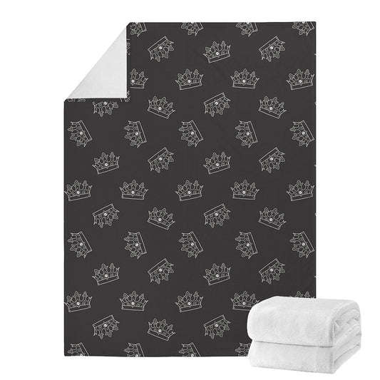Doodle Crown Pattern Print Blanket