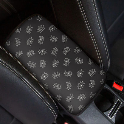 Doodle Crown Pattern Print Car Center Console Cover