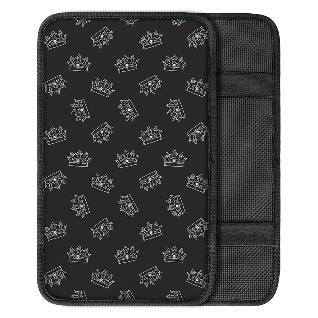 Doodle Crown Pattern Print Car Center Console Cover