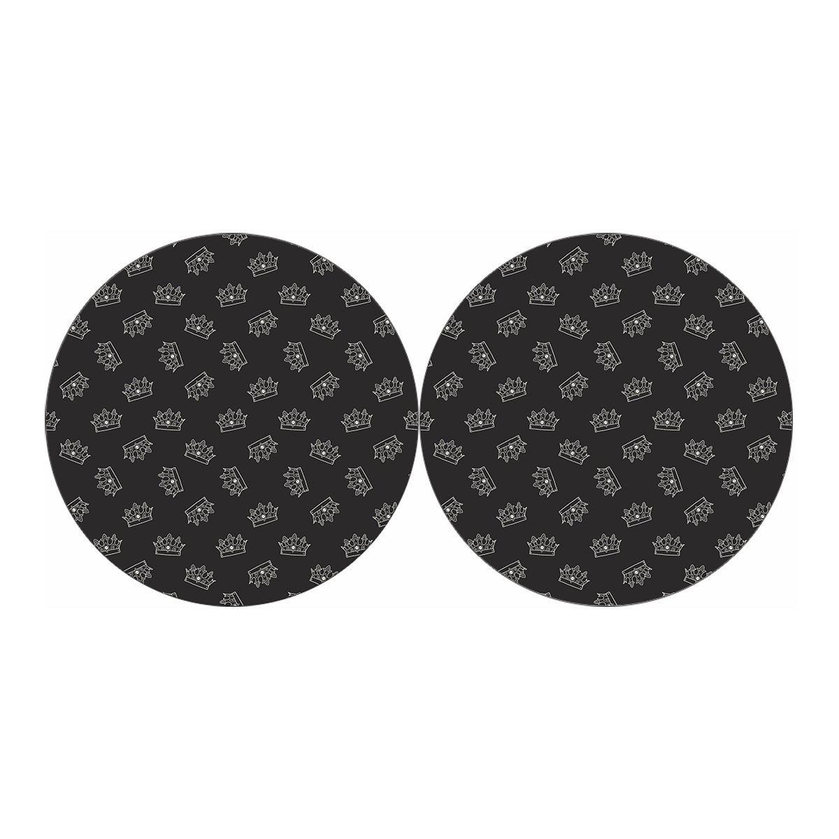 Doodle Crown Pattern Print Car Coasters