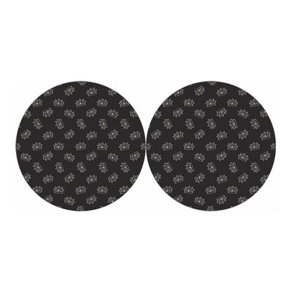 Doodle Crown Pattern Print Car Coasters