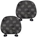 Doodle Crown Pattern Print Car Headrest Covers