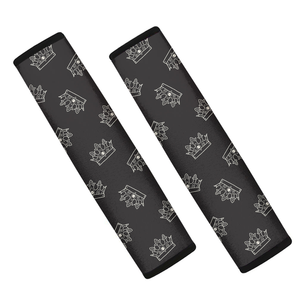 Doodle Crown Pattern Print Car Seat Belt Covers