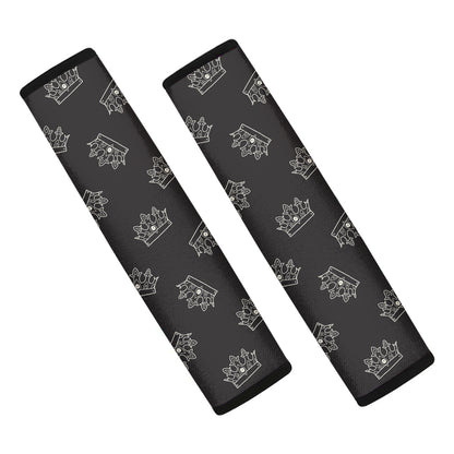 Doodle Crown Pattern Print Car Seat Belt Covers