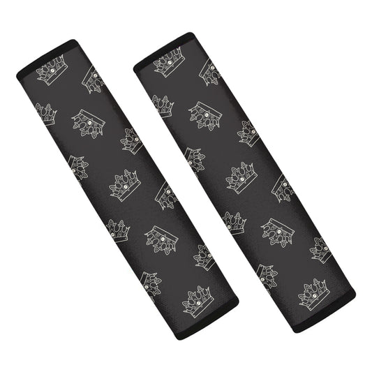 Doodle Crown Pattern Print Car Seat Belt Covers