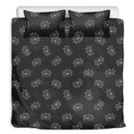 Doodle Crown Pattern Print Duvet Cover Bedding Set
