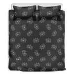Doodle Crown Pattern Print Duvet Cover Bedding Set