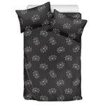 Doodle Crown Pattern Print Duvet Cover Bedding Set
