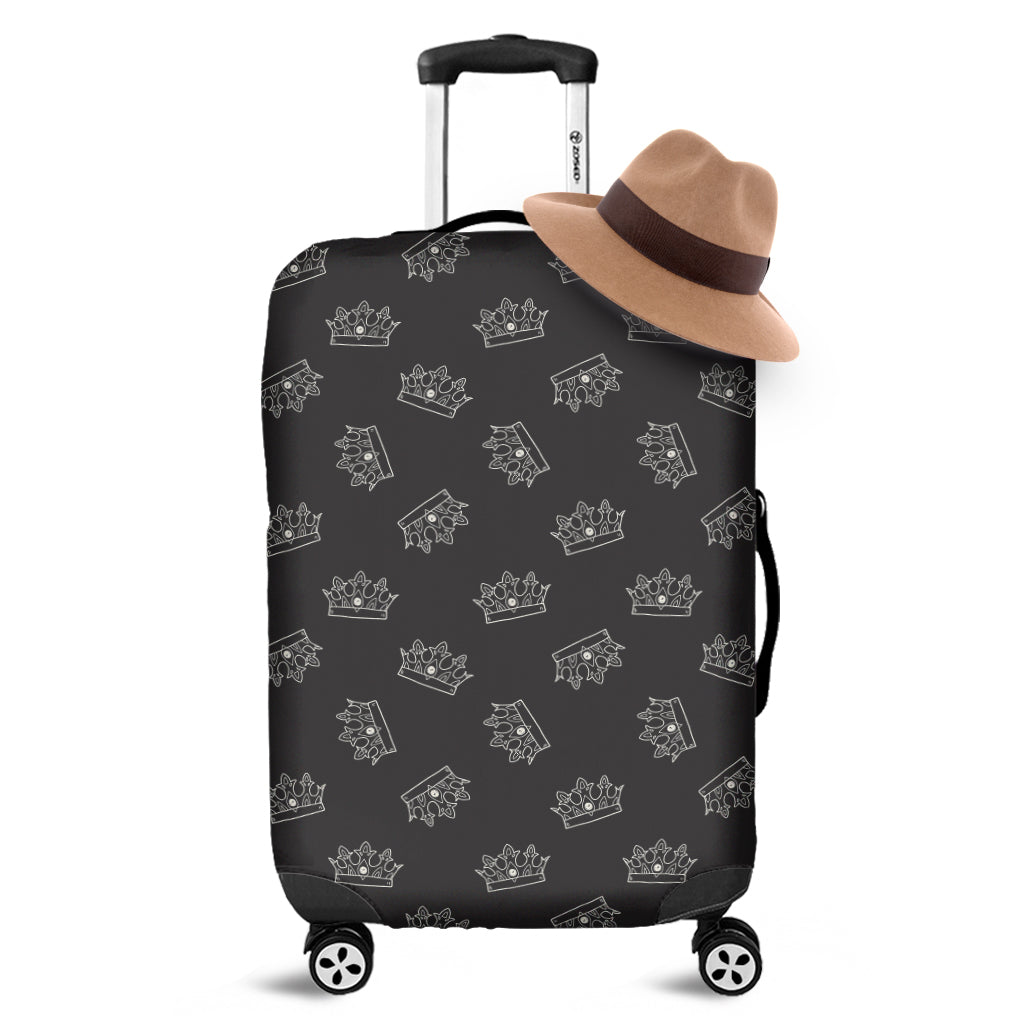 Doodle Crown Pattern Print Luggage Cover