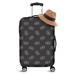 Doodle Crown Pattern Print Luggage Cover