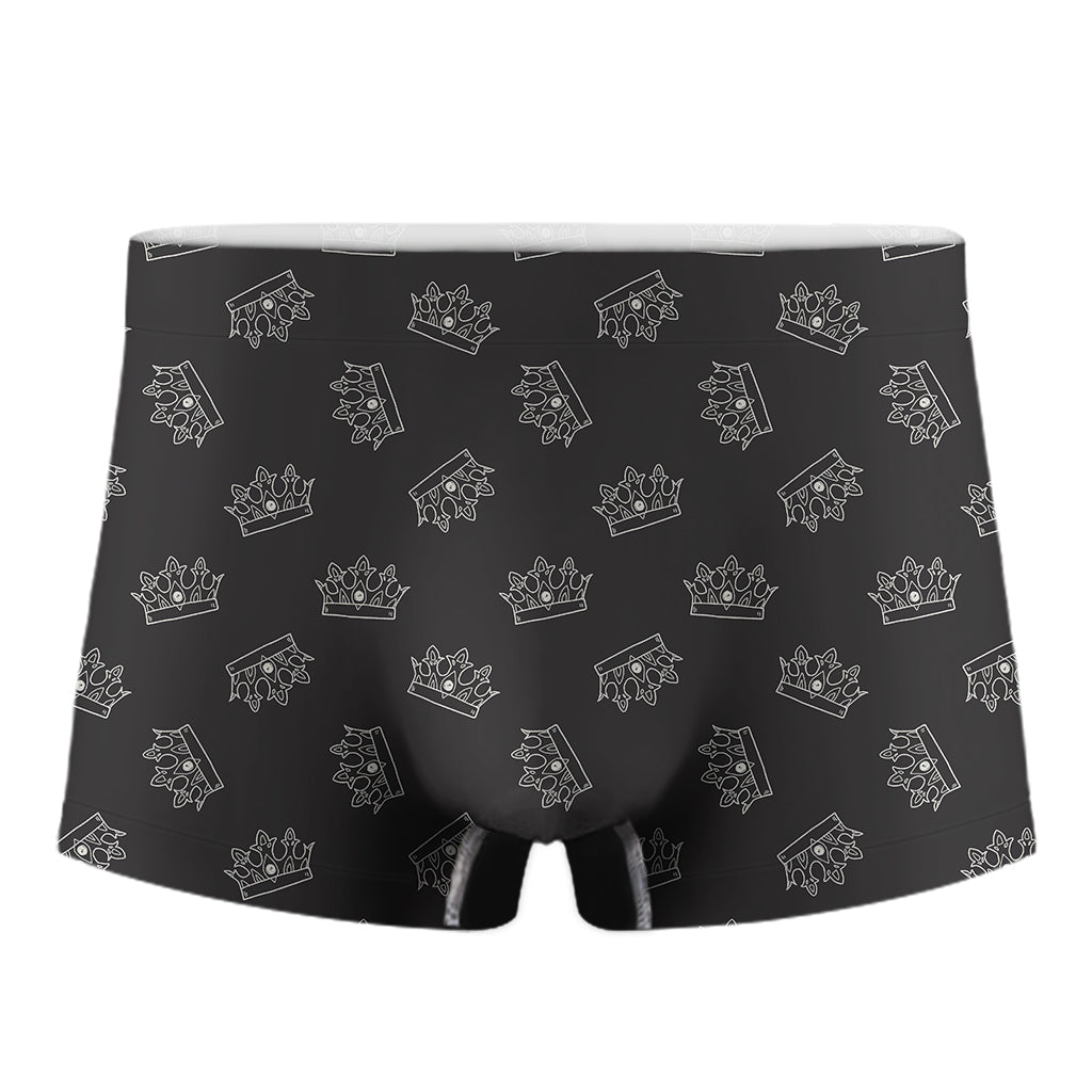 Doodle Crown Pattern Print Men's Boxer Briefs