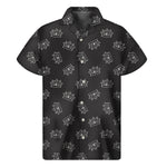 Doodle Crown Pattern Print Men's Short Sleeve Shirt