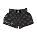 Doodle Crown Pattern Print Muay Thai Boxing Shorts