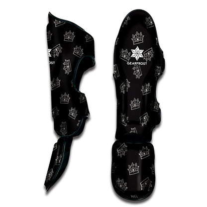 Doodle Crown Pattern Print Muay Thai Shin Guard