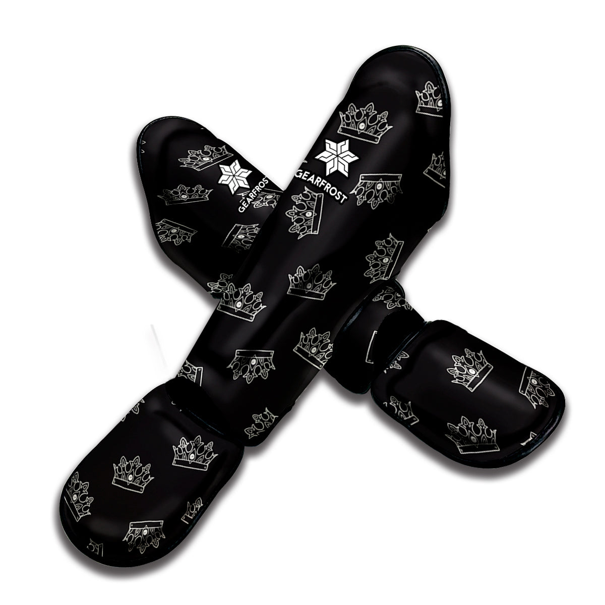 Doodle Crown Pattern Print Muay Thai Shin Guard