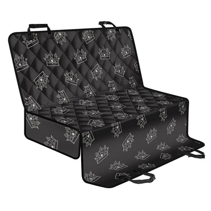 Doodle Crown Pattern Print Pet Car Back Seat Cover