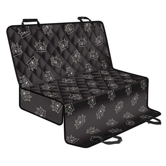 Doodle Crown Pattern Print Pet Car Back Seat Cover
