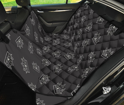 Doodle Crown Pattern Print Pet Car Back Seat Cover