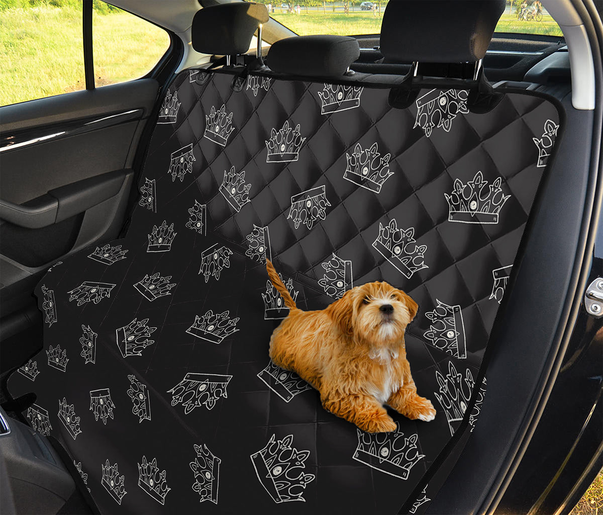 Doodle Crown Pattern Print Pet Car Back Seat Cover