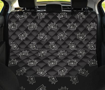 Doodle Crown Pattern Print Pet Car Back Seat Cover