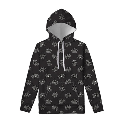 Doodle Crown Pattern Print Pullover Hoodie