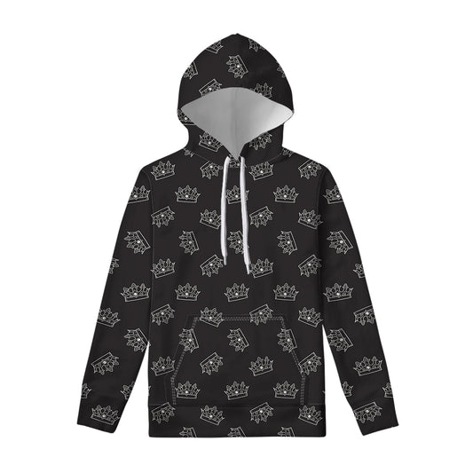 Doodle Crown Pattern Print Pullover Hoodie