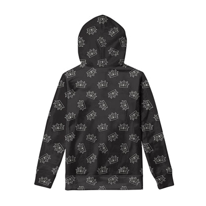 Doodle Crown Pattern Print Pullover Hoodie