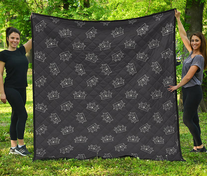 Doodle Crown Pattern Print Quilt