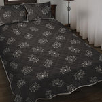 Doodle Crown Pattern Print Quilt Bed Set