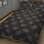 Doodle Crown Pattern Print Quilt Bed Set