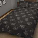 Doodle Crown Pattern Print Quilt Bed Set
