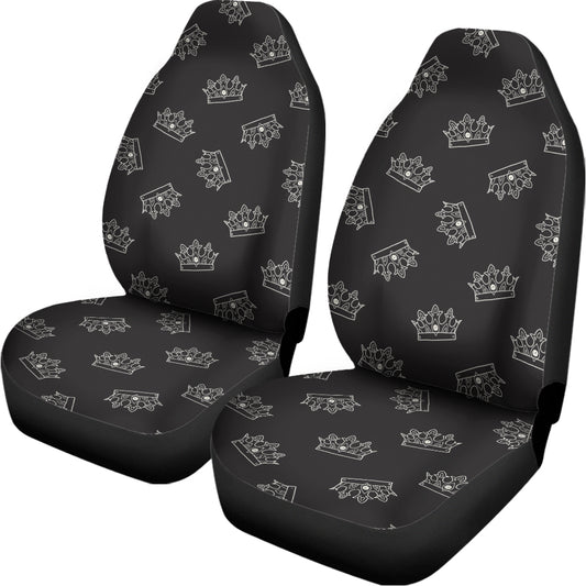 Doodle Crown Pattern Print Universal Fit Car Seat Covers