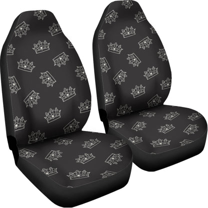 Doodle Crown Pattern Print Universal Fit Car Seat Covers