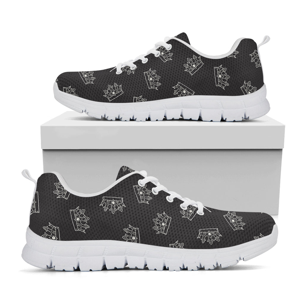 Doodle Crown Pattern Print White Sneakers
