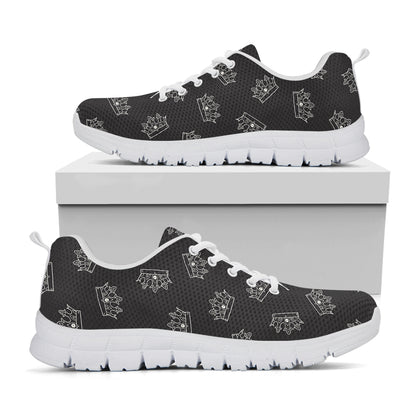 Doodle Crown Pattern Print White Sneakers