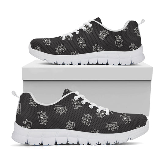 Doodle Crown Pattern Print White Sneakers