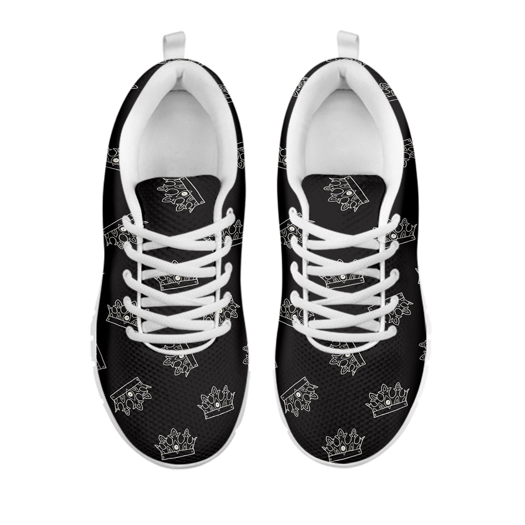 Doodle Crown Pattern Print White Sneakers