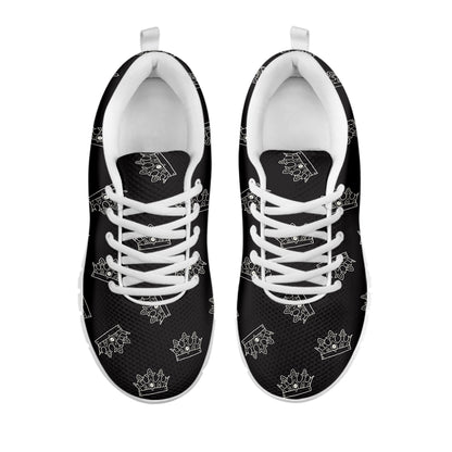 Doodle Crown Pattern Print White Sneakers