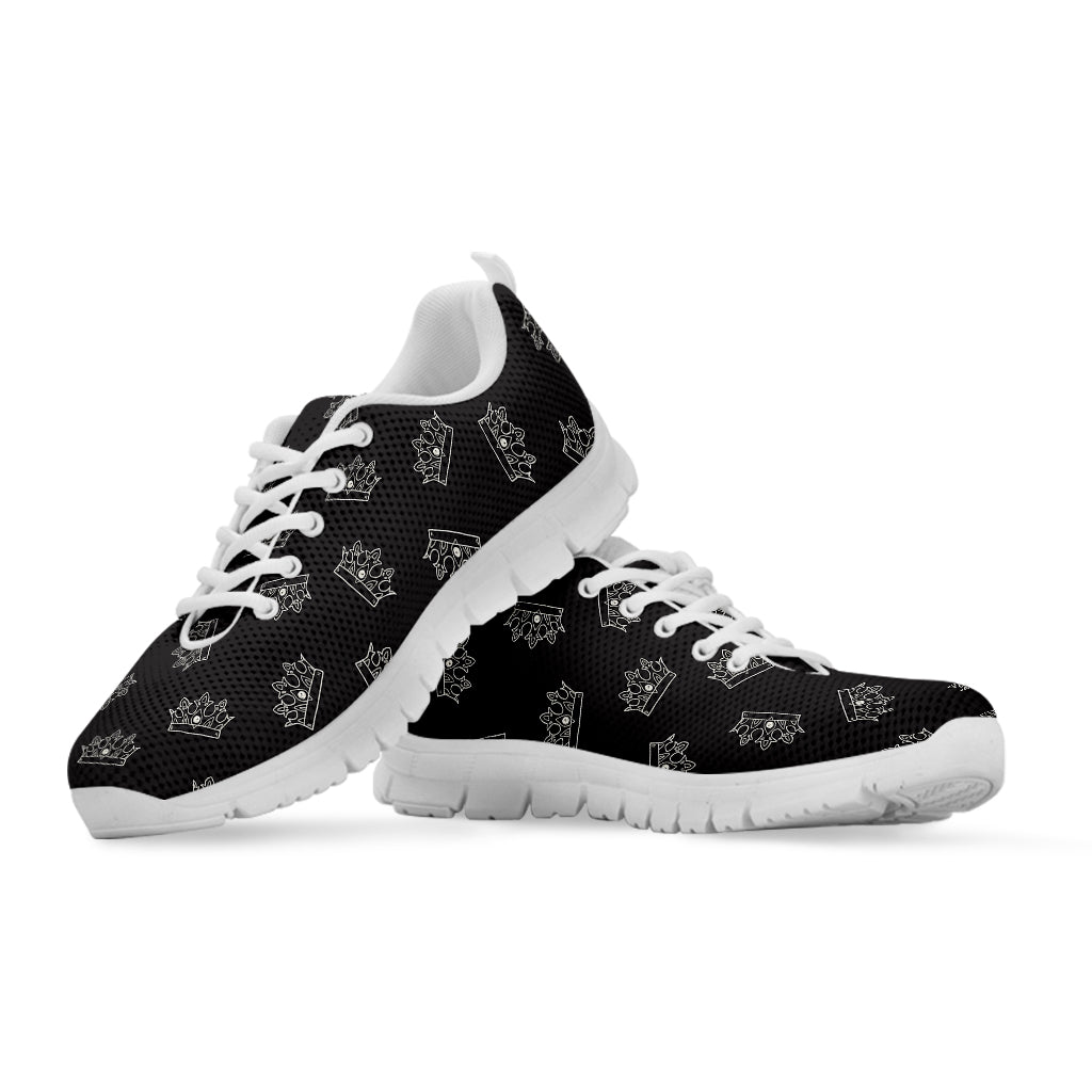 Doodle Crown Pattern Print White Sneakers