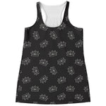 Doodle Crown Pattern Print Women's Racerback Tank Top