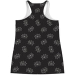 Doodle Crown Pattern Print Women's Racerback Tank Top