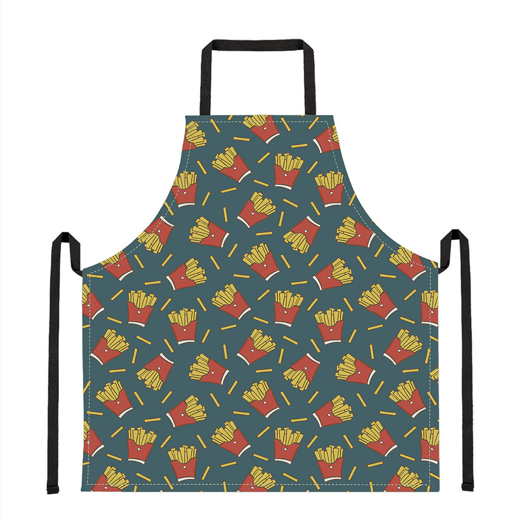 Doodle French Fries Pattern Print Apron