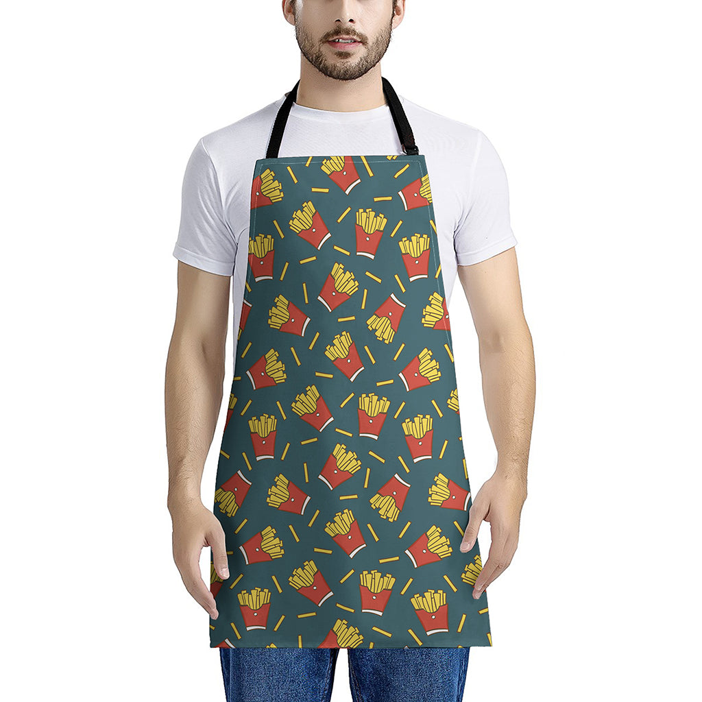 Doodle French Fries Pattern Print Apron