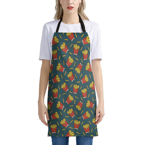 Doodle French Fries Pattern Print Apron